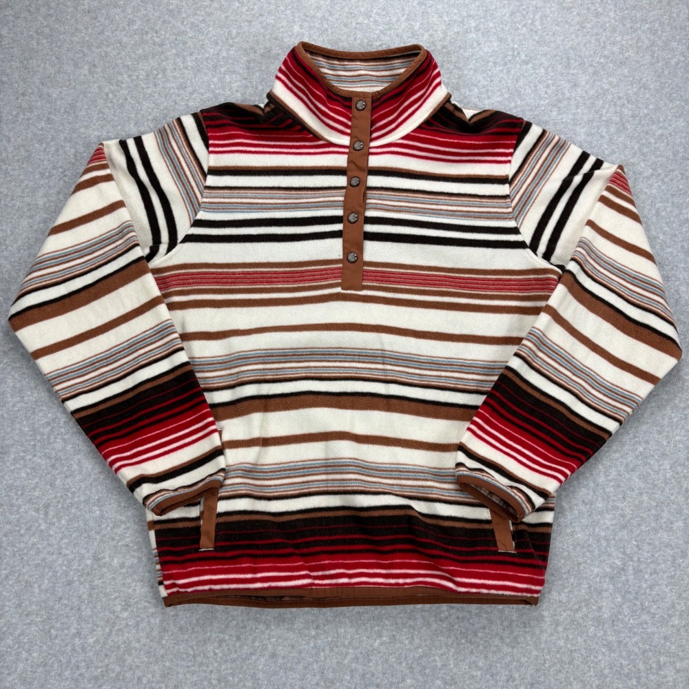 Cinch Fleece Pullover Mens L Multi Color Striped‎ Snap Neck Western Serape Aztec